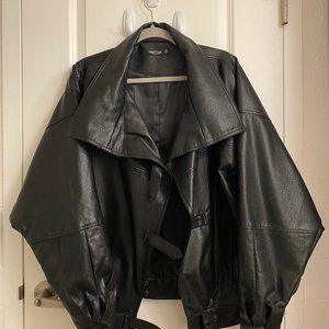 Nasty Gal - Oversized Faux Leather Jacket - Size 6